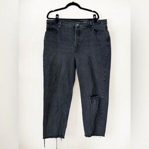 Old Navy Extra High Rise Straight Leg Black Ripped Jeans - Size 20